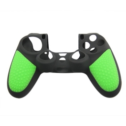 FUNDA PROTECTOR DE SILICONA PARA JOYSTICK PLAYSTATION 4 VERDE Y NEGRA