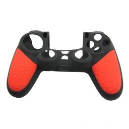 FUNDA PROTECTOR DE SILICONA PARA JOYSTICK PLAYSTATION 4 ROJO Y NEGRA