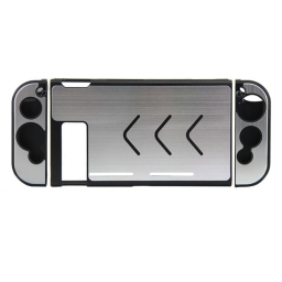 ESTUCHE PROTECTOR RIGIDO ALUMINIO PARA NINTENDO SWITCH Y JOYCON PLATEADA