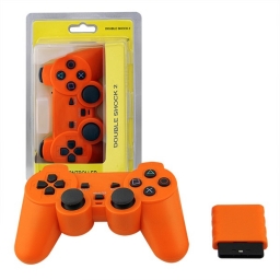 JOYSTICK INALAMBRICO PLAYSTATION 2 COMPATIBLE NARANJA