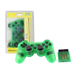 JOYSTICK INALAMBRICO PLAYSTATION 2 COMPATIBLE VERDE TRANSPARENTE