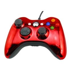 JOYSTICK CABLEADO COMPATIBLE CON XBOX 360 Y PC ROJO CROMO