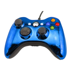 JOYSTICK CABLEADO COMPATIBLE CON XBOX 360 Y PC AZUL CROMO