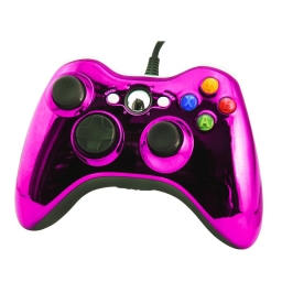 JOYSTICK CABLEADO COMPATIBLE CON XBOX 360 Y PC ROSA CROMO