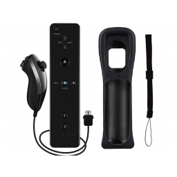 JOYSTICK WIIMOTE CON MOTION PLUS + NUNCHUK PARA WII NEGRO