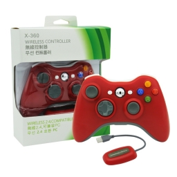 JOYSTICK INALAMBRICO XBOX 360 + RECEPTOR USB DE PC ROJO COMPATIBLE