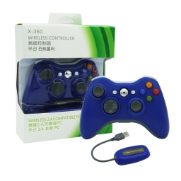 JOYSTICK INALAMBRICO XBOX 360 + RECEPTOR USB DE PC AZUL COMPATIBLE