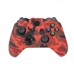 FUNDA PROTECTOR DE SILICONA JOYSTICK XBOX ONE CAMUFLADO ROJO