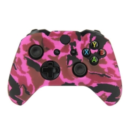 FUNDA PROTECTOR DE SILICONA JOYSTICK XBOX ONE CAMUFLADO ROSA