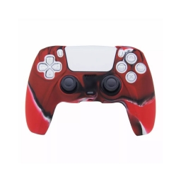FUNDA PROTECTOR DE SILICONA PARA JOYSTICK PS5 CAMUFLADO ROJO