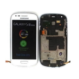 PANTALLA COMPLETA LCD Y TCTIL CON MARCO SAMSUNG GALAXY S3 MINI BLANCA