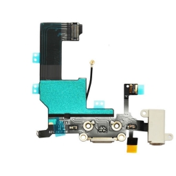 FLEX CONECTOR CARGA Y MICROFONO IPHONE 5S BLANCO