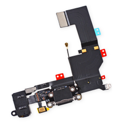 FLEX CONECTOR CARGA Y MICROFONO IPHONE 5S NEGRO