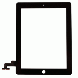 PANTALLA TACTIL TOUCH IPAD 2 NEGRO CON BOTON HOME COMPLETO Y ADHESIVOS INSTALADOS