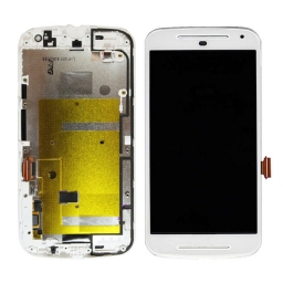 PANTALLA LCD DISPLAY CON TOUCH MOTOROLA XT1063 XT1068 XT1069 MOTO G2 BLANCA CON MARCO