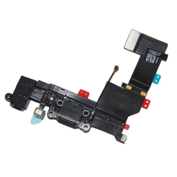 CABLE FLEX CONECTOR CARGA Y MICROFONO IPHONE 5 SE NEGRO