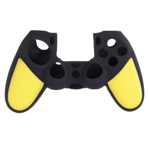 FUNDA PROTECTOR DE SILICONA PARA JOYSTICK PLAYSTATION 4 AMARILLA Y NEGRA