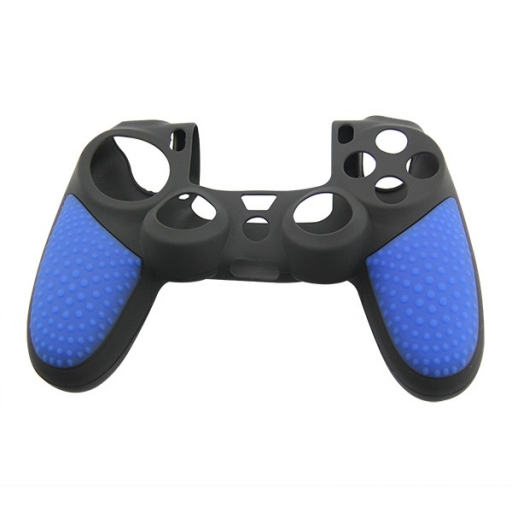 FUNDA PROTECTOR DE SILICONA PARA JOYSTICK PLAYSTATION 4 AZUL Y NEGRA