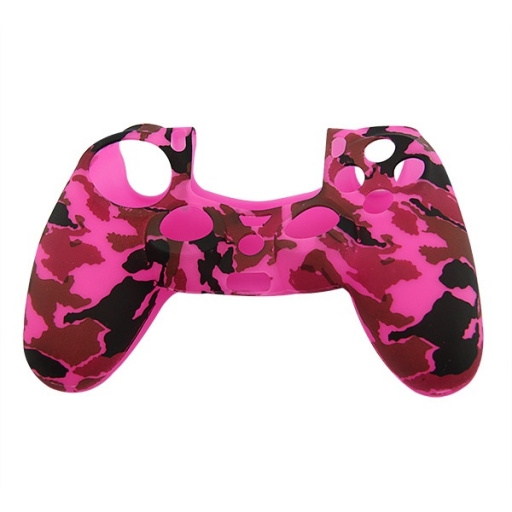 FUNDA PROTECTOR DE SILICONA PARA JOYSTICK PLAYSTATION 4 CAMUFLADO ROSA