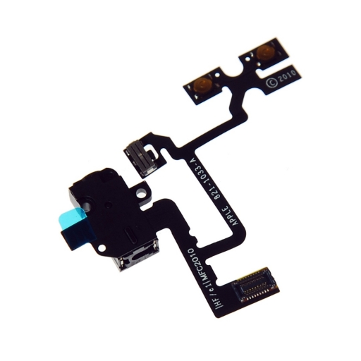 CABLE FLEX JACK AUDIO  Y VOLUMEN IPHONE 4G NEGRO