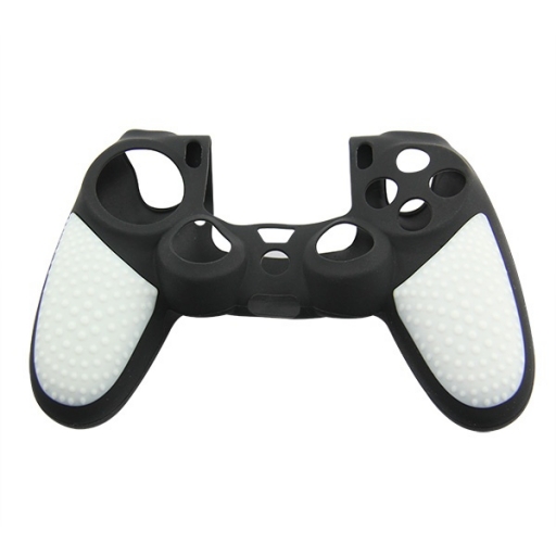 FUNDA PROTECTOR DE SILICONA PARA JOYSTICK DE PS4 BLANCO Y NEGRA