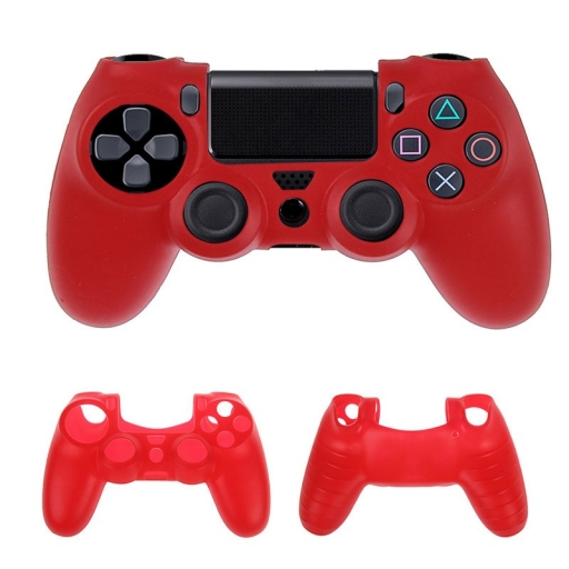 FUNDA PROTECTOR DE SILICONA PARA JOYSTICK PLAYSTATION 4 ROJO