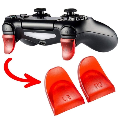 EXTENCION BOTONES L2 Y R2 JOYSTICK PLAYSTATION 4 ROJO