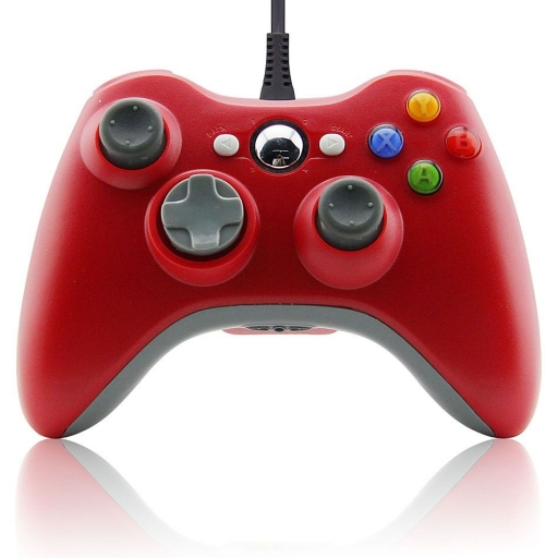 JOYSTICK CON CABLE PARA XBOX 360 ROJO