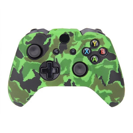 FUNDA PROTECTOR DE SILICONA JOYSTICK XBOX ONE CAMUFLADO VERDE FLUO