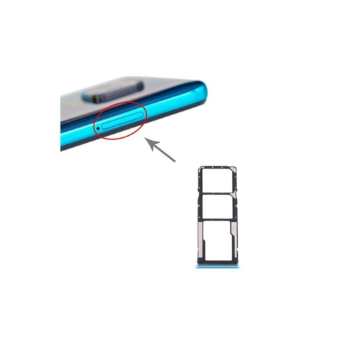 SOPORTE BANDEJA PORTA SIM CHIP DUAL XIAOMI REDMI NOTE 9 PRO AZUL