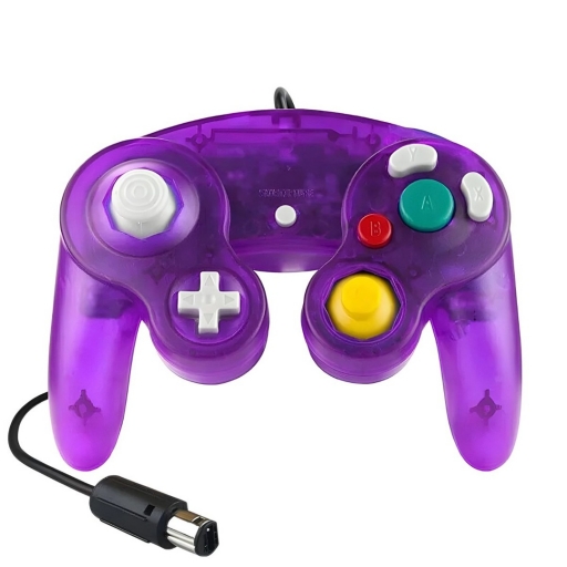 JOYSTICK CONTROL MANDO PARA GAME CUBE Y WII VIOLETA TRANSPARENTE