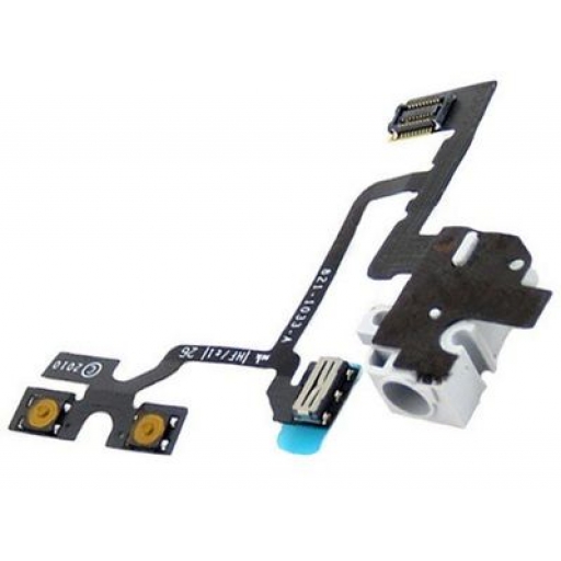 CABLE FLEX JACK AUDIO Y VOLUMEN IPHONE 4G BLANCO