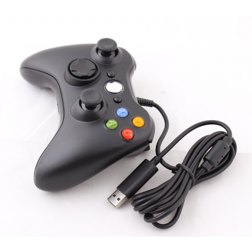 JOYSTICK CON CABLE PARA XBOX 360 NEGRO