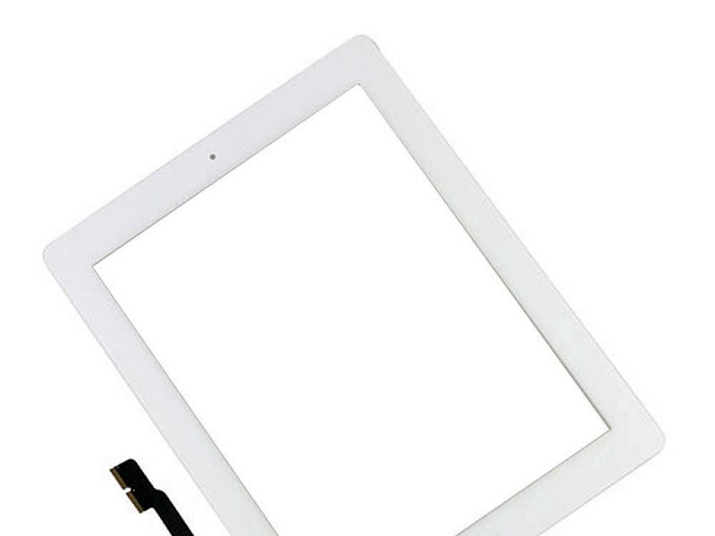 PANTALLA TACTIL TOUCH IPAD 3 y4 BLANCO CON BOTON HOME COMPLETO Y ADHESIVOS INSTALADOS