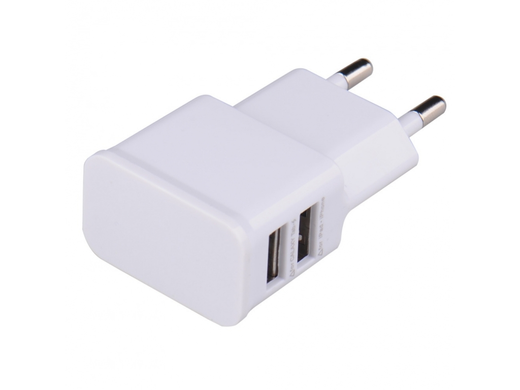 CARGADOR 220V A USB 5V 2A CON 2 PUERTOS USB