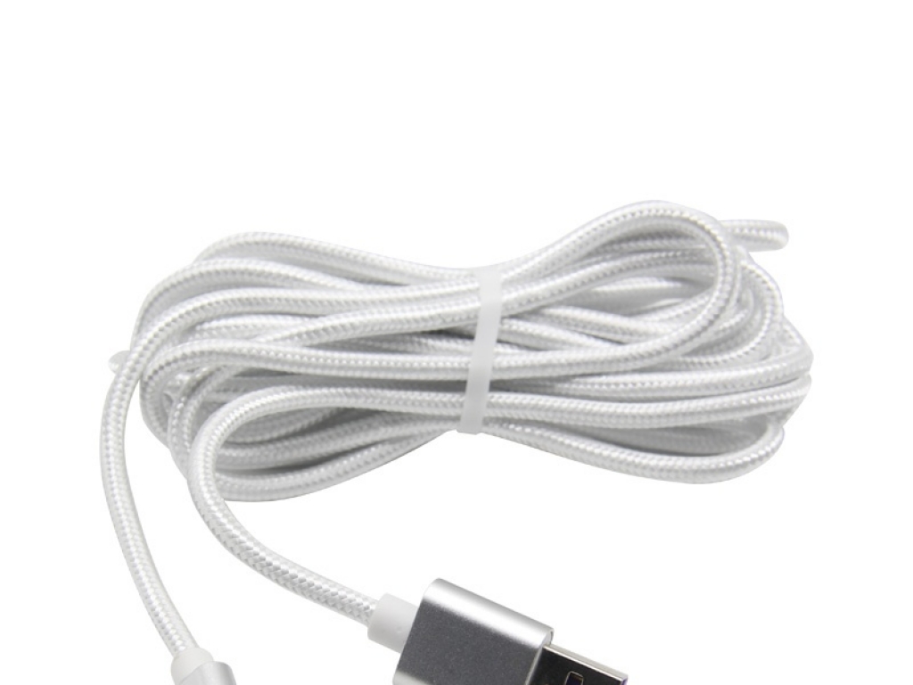 CABLE DE CARGA USB-C 3 METROS REFORZADO JOYSTICK PARA PS5 BLANCO