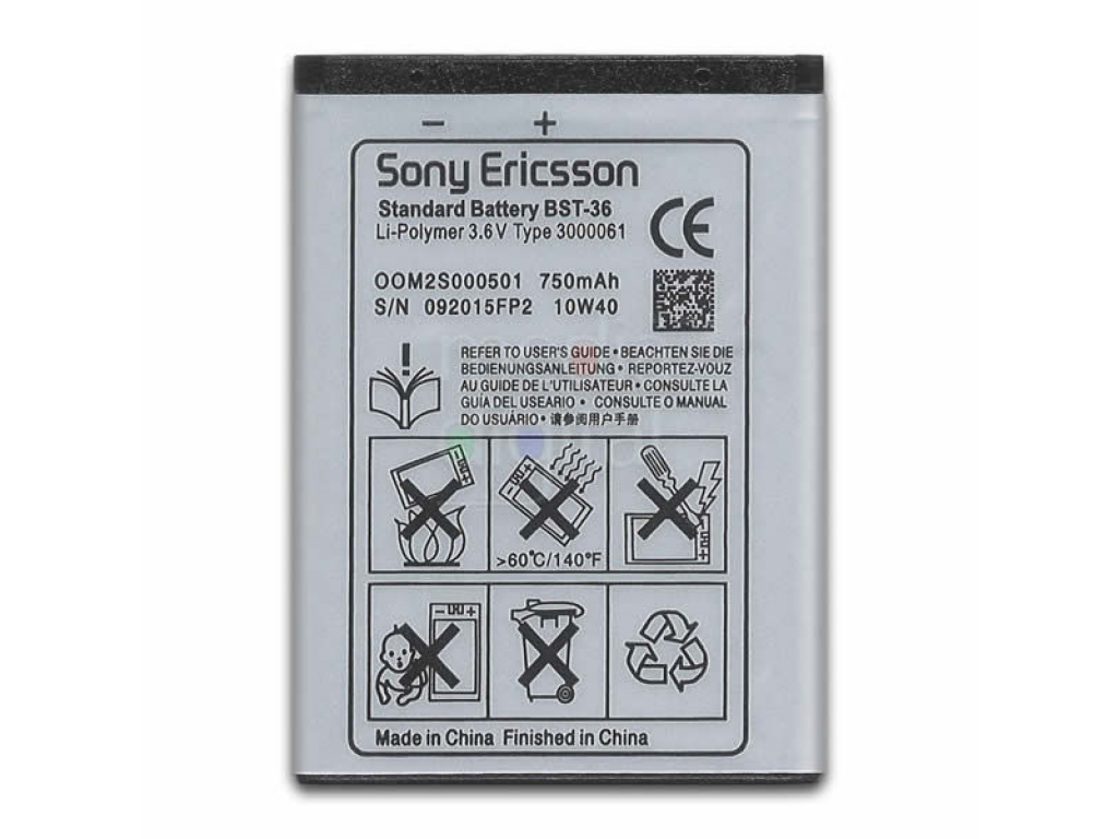 BATERA SONY ERICSSON BST-36 W200 W800 K800 K300 W600 K310