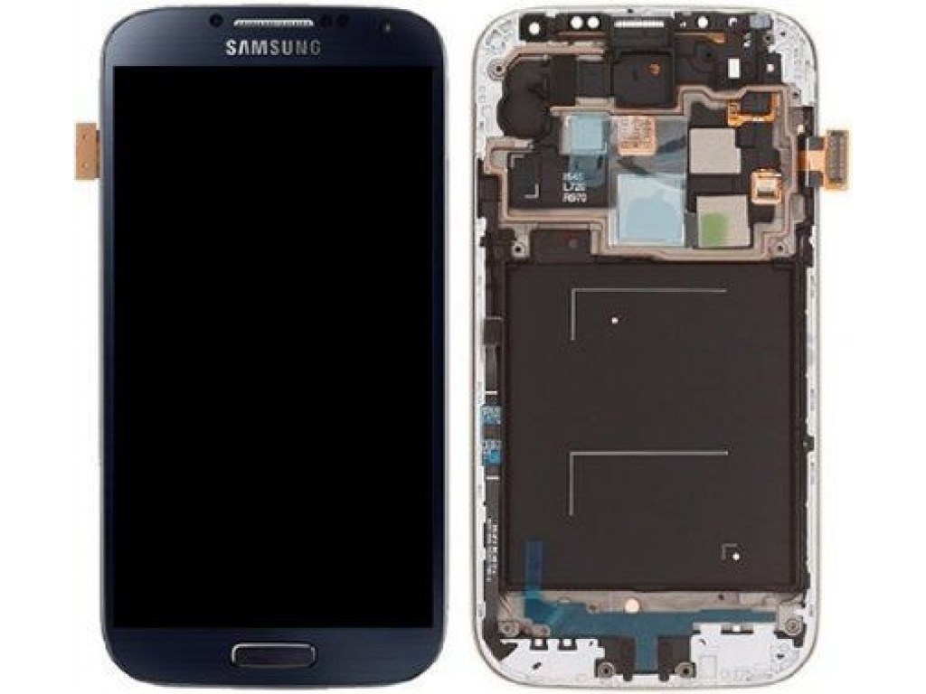 PANTALLA LCD DISPLAY CON TOUCH SAMSUNG i9500 i9505 i337 GALAXY S4 CON MARCO NEGRA