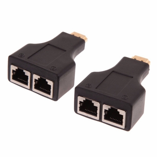 Adaptador extensor HDMI sobre Cat5e/6 (1 par), convertidor de red Ethernet  RJ45, 4k HD 1080p hasta 30m/98ft, para HDTV, decodificadores, DVD, PS4