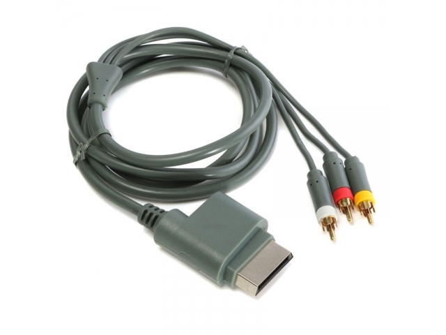 Cable con conexión clasica de audio y video para la consola Xbox 360.  Consta de 3 cables, uno para la imagen y los otros dos de audio estereo.  Cable de excelente calidad para conectar la consola Xbox360 por la entrada de video RCA.