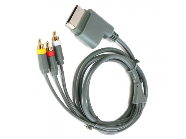 Cable con conexión clasica de audio y video para la consola Xbox 360.  Consta de 3 cables, uno para la imagen y los otros dos de audio estereo.  Cable de excelente calidad para conectar la consola Xbox360 por la entrada de video RCA.