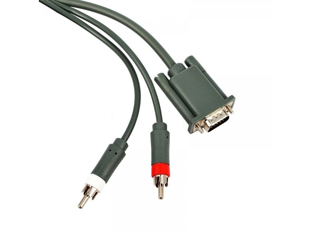 GRACIAS A ESTE CABLE PODRAS CONECTAR TU XBOX 360 A CUALQUIER MONITOR DE PC O TELEVISOR DIRECTAMENTE POR LA ENTRADA VGA.  CABLES SALIDA DE AUDIO RCA