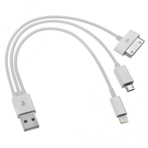 CABLE USB 3 EN 1 Micro usb lightning y 30 pin
