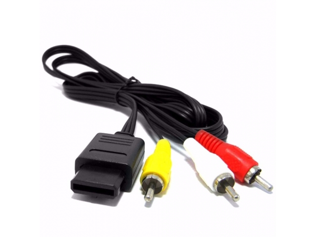 CABLE PARA TV IMAGEN VIDEO AV RCA AUDIO STEREO Y VIDEO  VALIDO PARA:  -NINTENDO 64 N64 -SUPER NINTENDO SNES 16 BITS -GAME CUBE