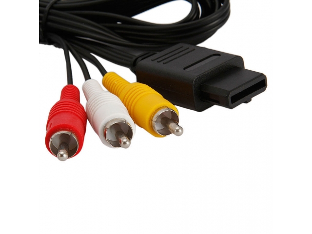 CABLE PARA TV IMAGEN VIDEO AV RCA AUDIO STEREO Y VIDEO  VALIDO PARA:  -NINTENDO 64 N64 -SUPER NINTENDO SNES 16 BITS -GAME CUBE