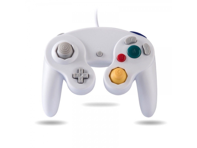 CONTROL MANDO JOYSTICK NINTENDO GAME CUBE Y WII BLANCO CABLEADO