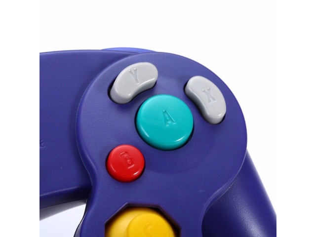 CONTROL MANDO JOYSTICK NINTENDO GAME CUBE Y WII VIOLETA CABLEADO COMPATIBLE