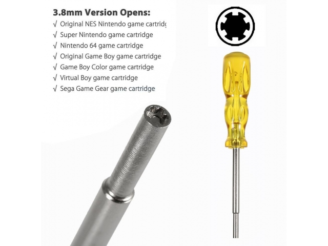 DESTORNILLADOR GAMEBIT 3.8MM PARA LOS TORNILLOS ESPECIALES QUE VIENEN EN LOS CARTUCHOS DE JUEGOS  VALIDO PARA LOS MODELOS  - NINTENDO 64 N64 -GAME CUBE -SNES SUPER NINTENDO 16 BITS SNES - GAMBOY GB