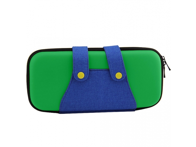 FUNDA ESTUCHE TRANSPORTE PROTECTORA RIGIDA NINTENDO SWITCH ATUENDO LUIGI AZUL Y VERDE. PROTEGE LA CONSOLA CUANDO NO LA ESTAS USANDO O PARA TRANSPORTARLA SIN RIESGOS