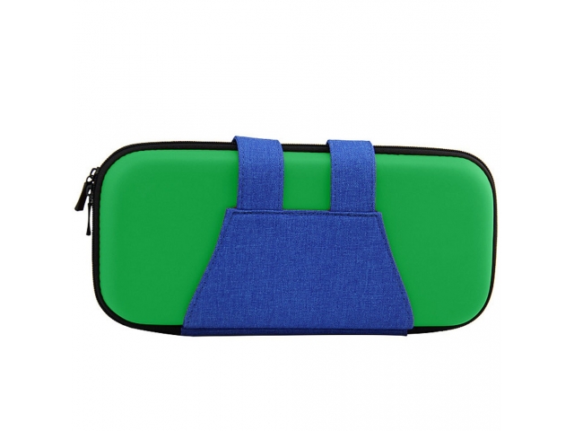 FUNDA ESTUCHE TRANSPORTE PROTECTORA RIGIDA NINTENDO SWITCH ATUENDO LUIGI AZUL Y VERDE. PROTEGE LA CONSOLA CUANDO NO LA ESTAS USANDO O PARA TRANSPORTARLA SIN RIESGOS